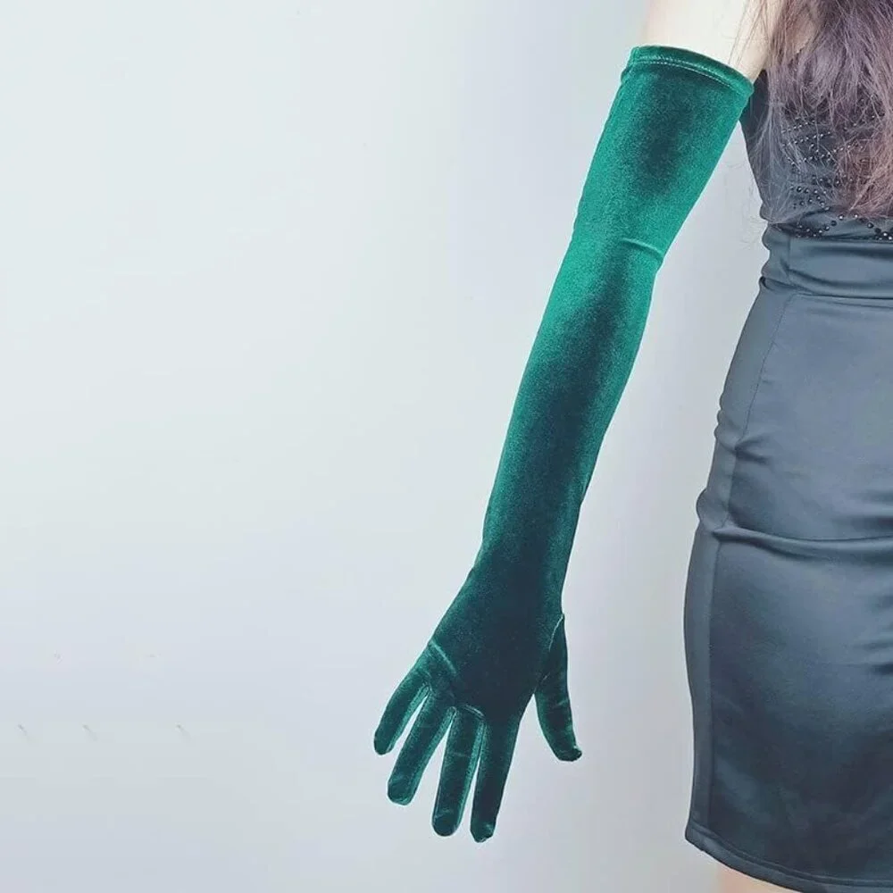 Velvet Opera Gloves 1920s Flapper Elbow-Length Evening Party Accessories